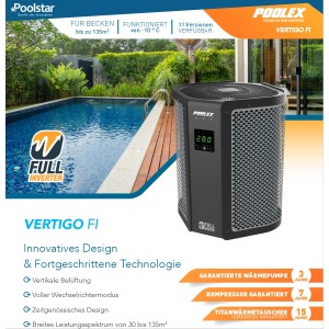 Poolex Vertigo Poolheizung Wärmepumpe VERTIKAL PC-VGO095 - 9,5kW