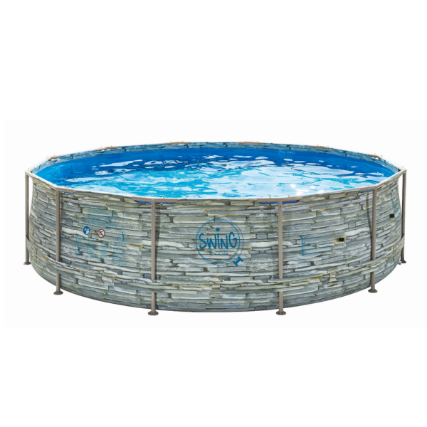 ELITE - STONE FRAME POOL - 3.66 x 0.91m, Stone design Aufstellpool Metallrahmen Stahlwandpool