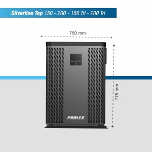 Poolex Silverline Top 15kW VERTICAL Poolheizung Wärmepumpe 400V