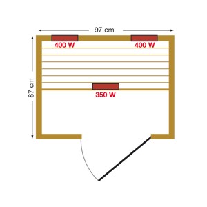 MTF Spa Infrarotsauna Mariana 2 Kanadische Hemlocktanne 97 x 87 x 186 cm