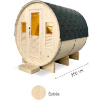 Ga&iuml;a OMEGA Barrel Au&szlig;ensauna Fasssauna Saunafass HOLL&acute;s Sauna 200 x 205 x 220 cm