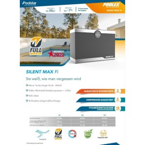 NEU Poolex Silent MAX 80 W&auml;rmepumpe FI WIFI 8kW Poolheizung SilentMAX