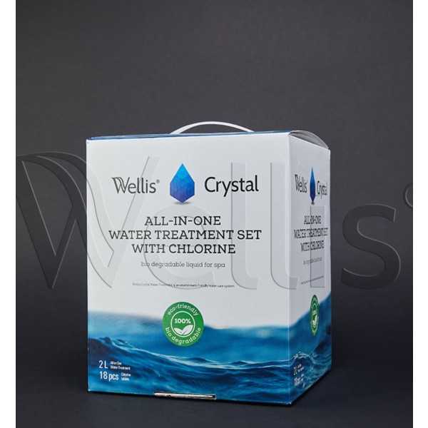 WELLIS Chemikalien SET Crystal Bioflüssigkeit EXP Wasseraufbereitung mit Chlor