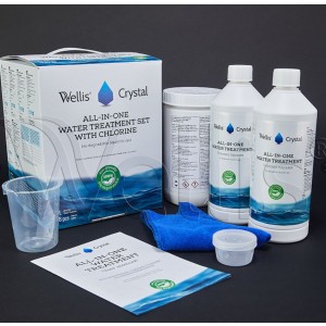 WELLIS Chemikalien SET Crystal Bioflüssigkeit EXP Wasseraufbereitung mit Chlor